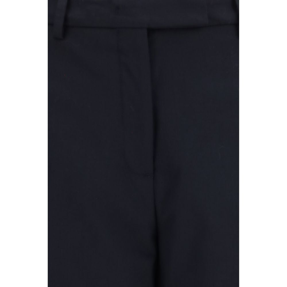 Trousers by The Latest for women in polyester & wool black & blue features an sartorial silhouette, showcasing a precise straight-leg & regular-fit and long with a sartorial for a refined look.