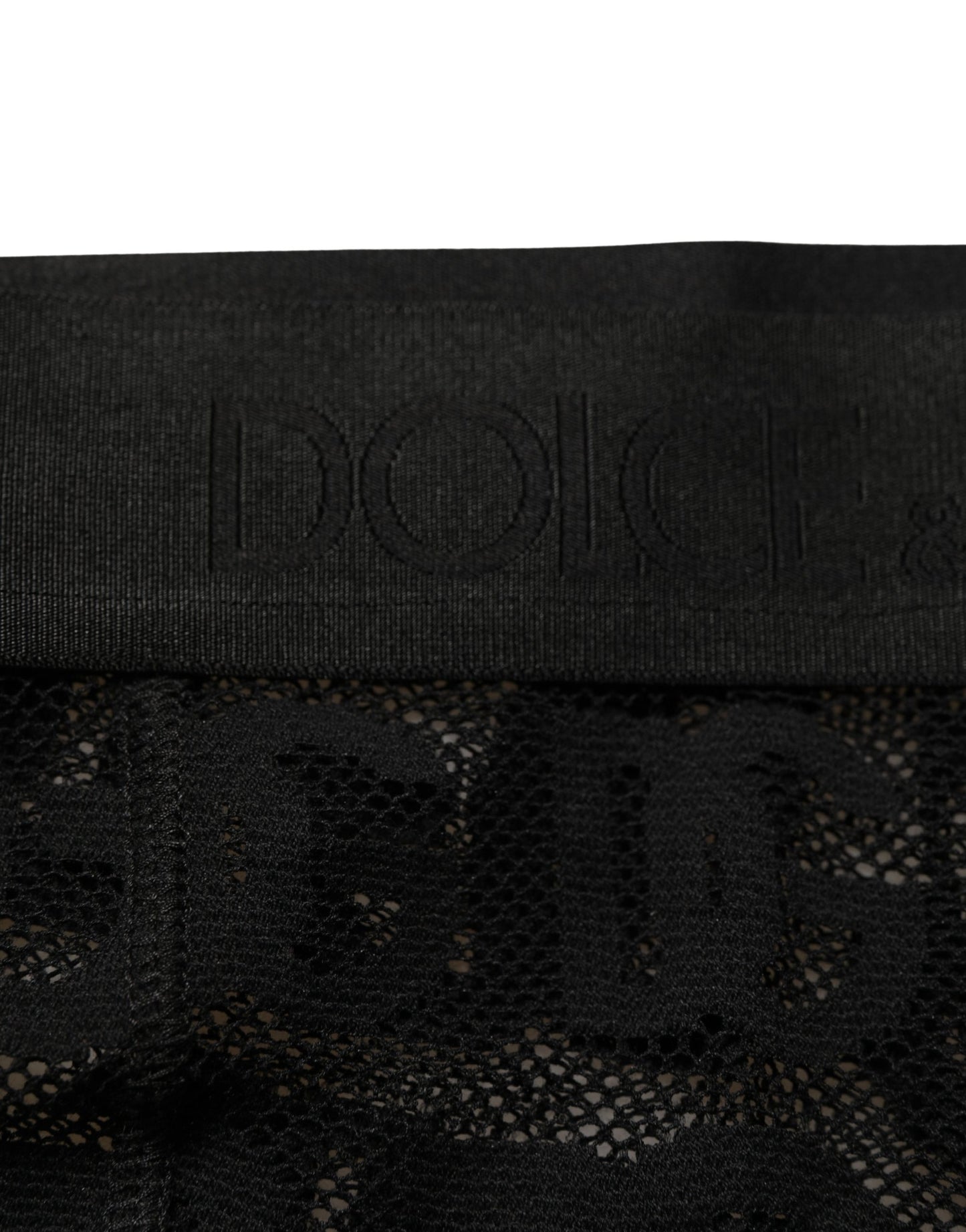 Dolce & Gabbana Black All Over Logo Print Sheer Pantyhose Underwear