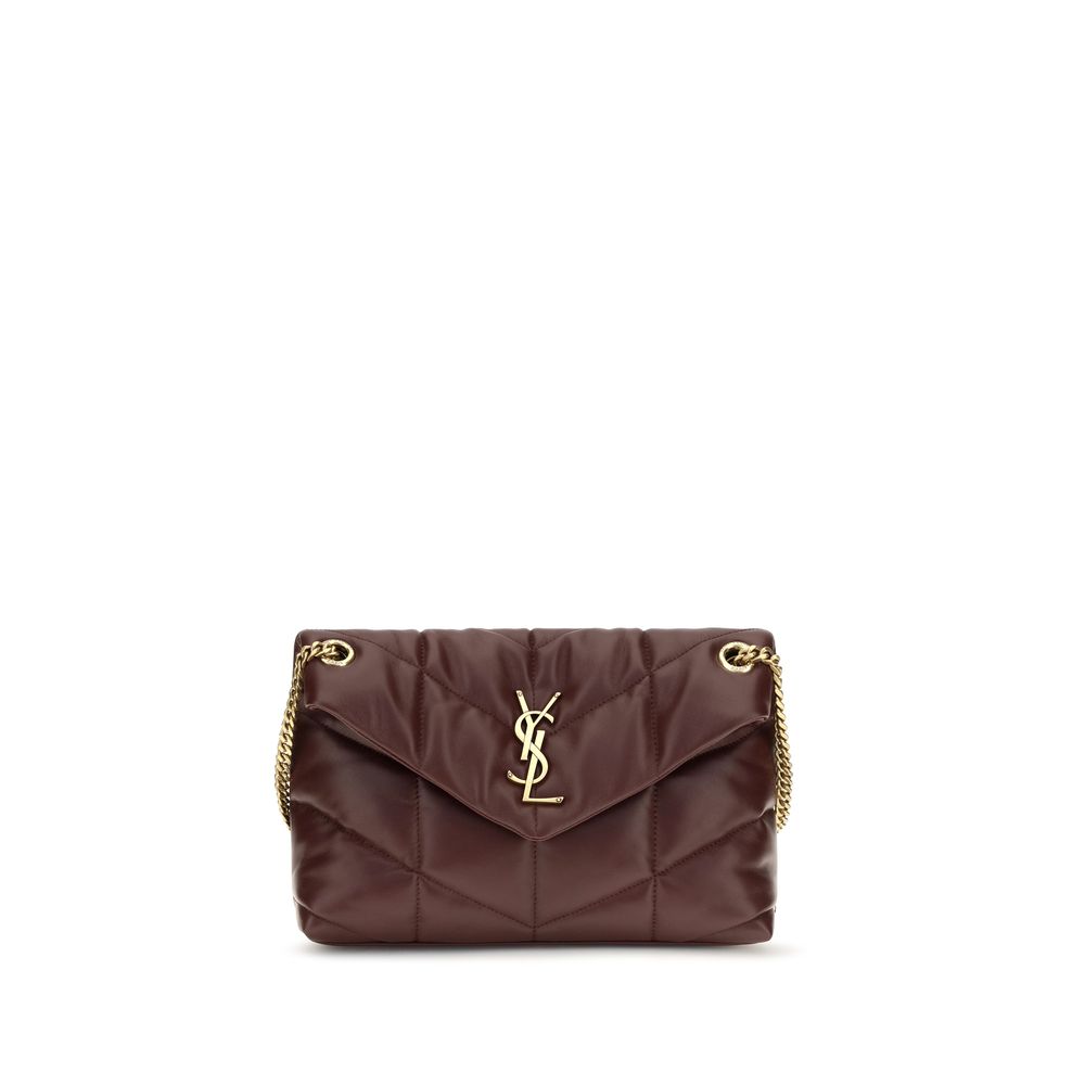 Mini Crossbody Flap Shoulder Bag by Saint Laurent for women in calf & lambskin leather bicolour, gold, green & signature features a enviable silhouette, showcasing a secure snap, flap, magnetic & button, ample single-compartment, and enviable crossbody-strap, shoulder-strap, handle & adjustable-strap for a enviable finish.