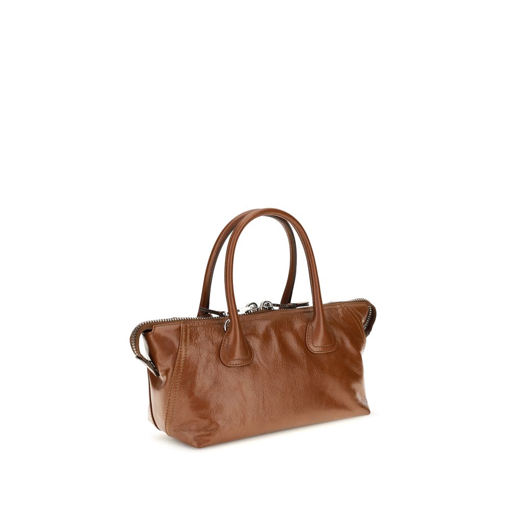 Mini Flap Handbag by Miu Miu for women in bos taurus calfskin leather bicolour, brown & green presents a ornamental silhouette, showcasing a secure snap, flap & zipper, ample , and versatile shoulder-strap, handle, adjustable-strap & detachable-strap for a ornamental finish.