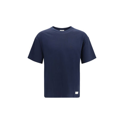 T-Shirt by Saint Laurent for men in modal & cotton blue features an edgy silhouette, meticulously detailed with a sophisticated and crew neckline for a truly edgy finish.