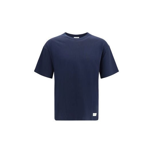 T-Shirt by Saint Laurent for men in modal & cotton blue features an edgy silhouette, meticulously detailed with a sophisticated and crew neckline for a truly edgy finish.
