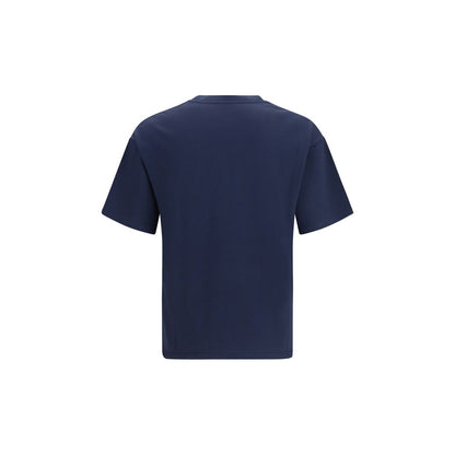 T-Shirt by Saint Laurent for men in modal & cotton blue showcases a chic silhouette, artfully detailed with a chic crew neckline and for a chic finish.