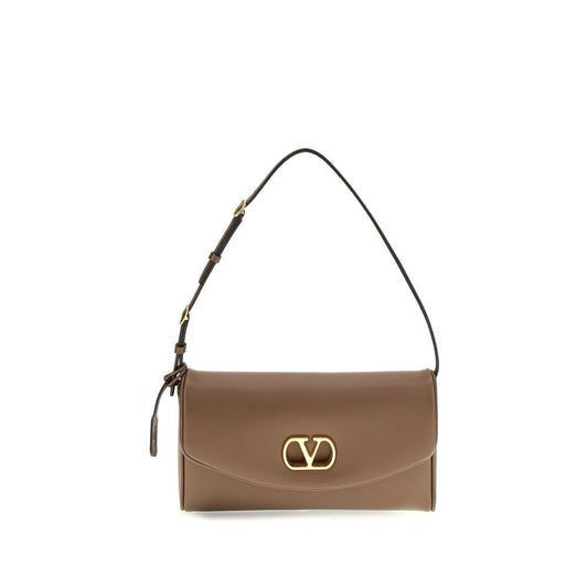 Mini Shoulder Flap Bag by Valentino Garavani for women in bos taurus calfskin nappa leather bicolour, brown, green & signature showcases a enviable silhouette, artfully detailed with a secure snap, flap & magnetic, organized single-compartment, and versatile shoulder-strap, adjustable-strap & handle for a enviable look.