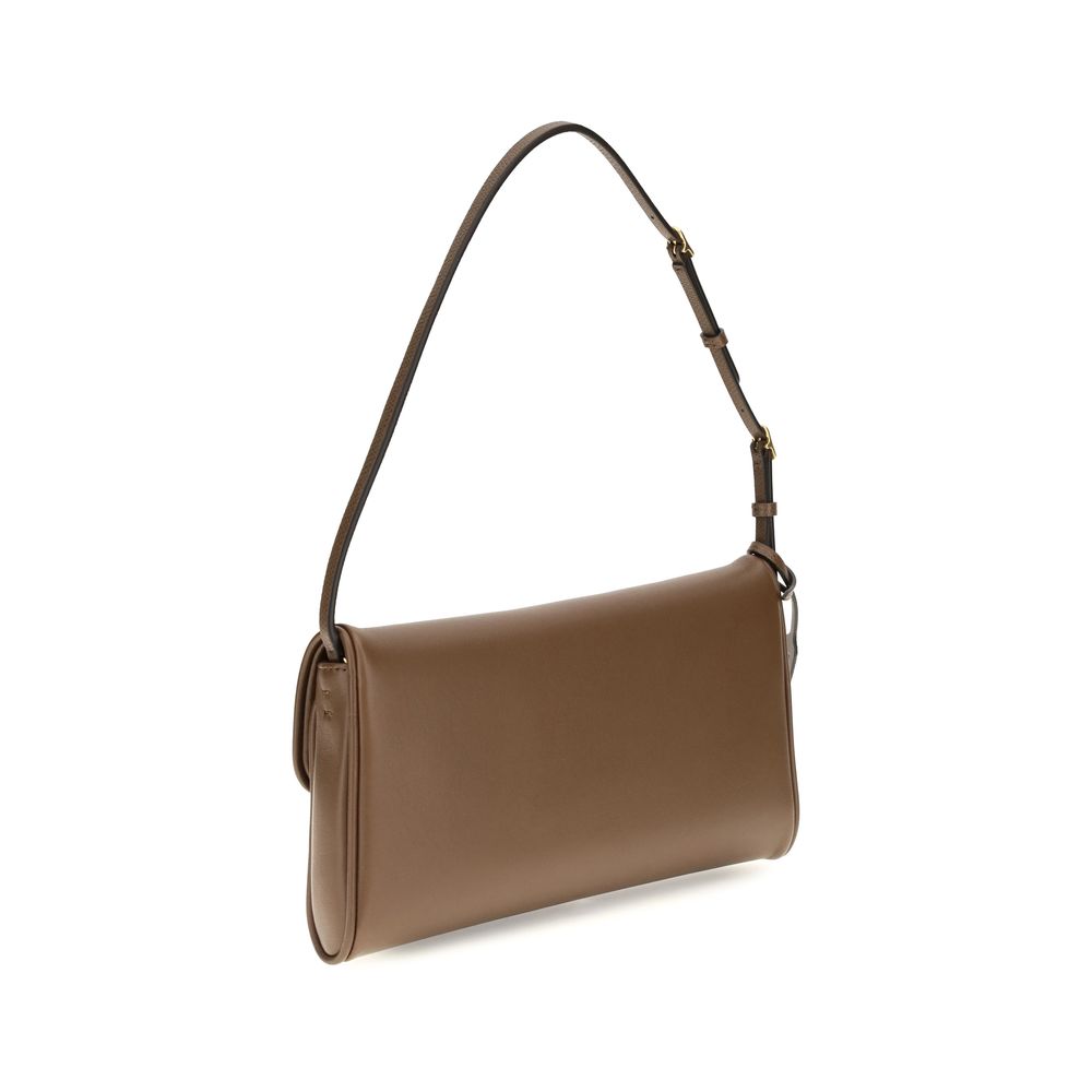 Mini Shoulder Flap Bag by Valentino Garavani for women in bos taurus calfskin nappa leather bicolour, brown, green & signature features a enviable silhouette, showcasing a secure snap, flap & magnetic, ample single-compartment, and enviable shoulder-strap, adjustable-strap & handle for a enviable finish.