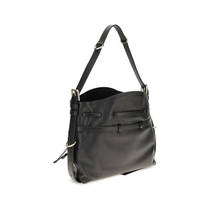 This Medium Crossbody Bucket Handbag by Givenchy for women in bos taurus suede calfskin leather bicolour, black, gold, green & signature presents a effortlessly chic silhouette, featuring a secure snap, flap, drawstring & buckle, ample , and versatile crossbody-strap, shoulder-strap, handle, adjustable-strap & detachable-strap for a effortlessly chic finish.