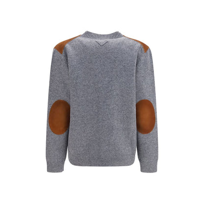 Cardigan by Prada for women in wool & suede leather multicolor & signature features a dramatic silhouette, showcasing a sophisticated and dramatic detail for a timeless, premium look.