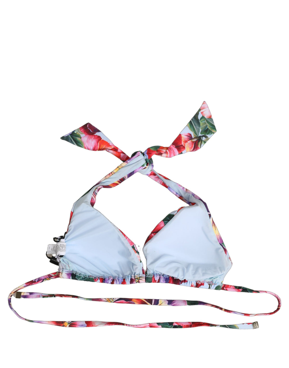 Dolce & Gabbana Women's Stretch Nylon Swimwear Top - Multicolor Floral Signature