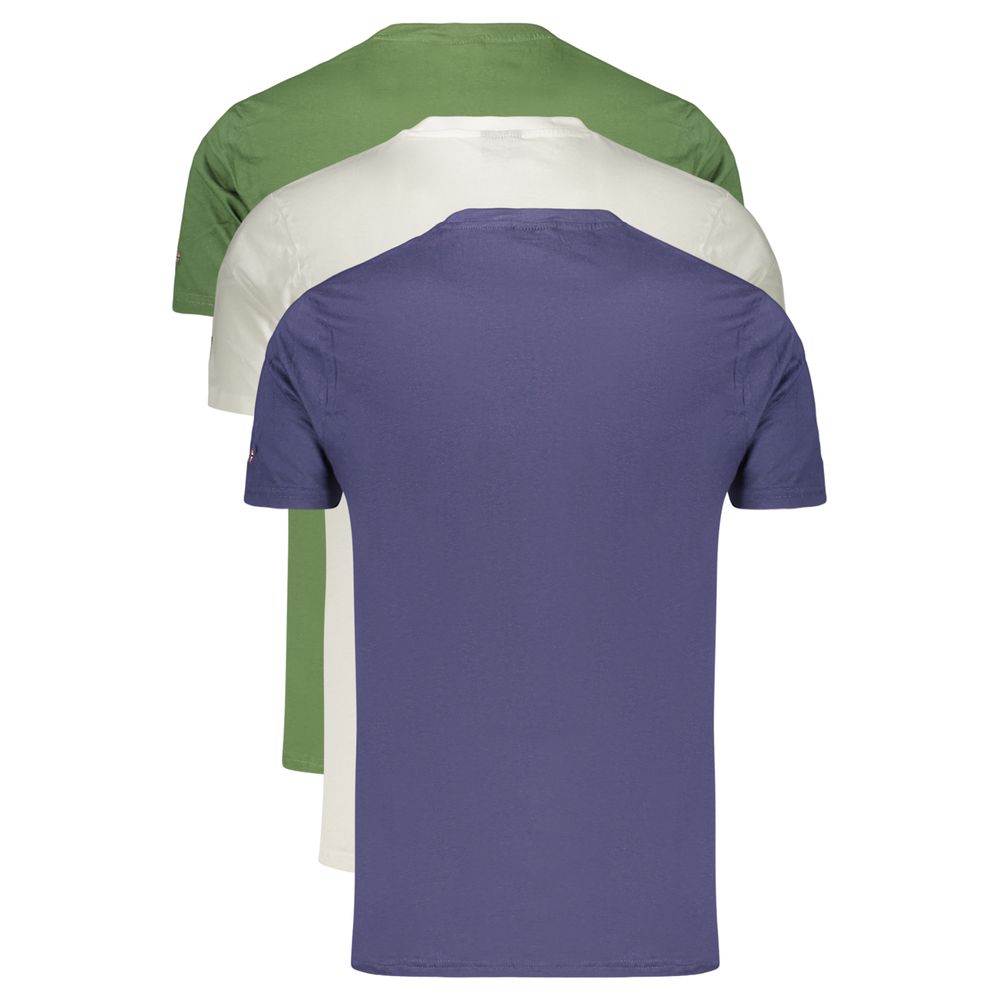 T-Shirt by Norway 1963 for men in cotton blue, green & white showcases a dramatic silhouette, elegantly detailed with a dramatic crew neckline and for a truly dramatic finish.