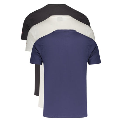 T-Shirt by Norway 1963 for men in cotton black, blue & white showcases a dramatic silhouette, elegantly detailed with a dramatic crew neckline and for a truly dramatic finish.