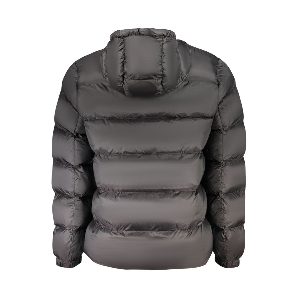 Hooded Windbreaker Jacket by Calvin Klein for men in nylon black & print features an magnificent silhouette, showcasing the sophisticated hooded neckline and functional pockets, hooded & windproof for a premium, magnificent look.