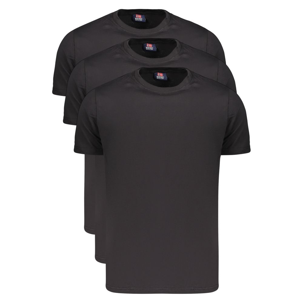 T-Shirt by Norway 1963 for men in cotton black showcases a chic silhouette, artfully detailed with a chic crew neckline and for a chic finish.