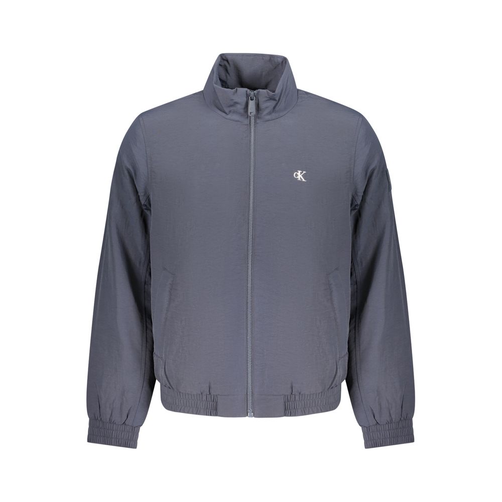 Overcoat by Calvin Klein for men in plastic polyamide blue & signature presents a luxurious silhouette, showcasing a luxurious and sophisticated pockets for a premium, luxurious look.