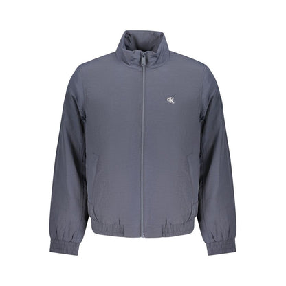 Overcoat by Calvin Klein for men in plastic polyamide blue & signature presents a luxurious silhouette, showcasing a luxurious and sophisticated pockets for a premium, luxurious look.