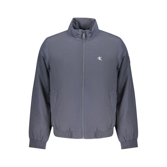 Overcoat by Calvin Klein for men in plastic polyamide blue & signature presents a luxurious silhouette, showcasing a luxurious and sophisticated pockets for a premium, luxurious look.