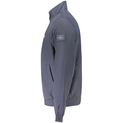 Overcoat by Calvin Klein for men in plastic polyamide blue & signature features an satoral silhouette, showcasing a sophisticated and satoral pockets for a premium, timeless look.
