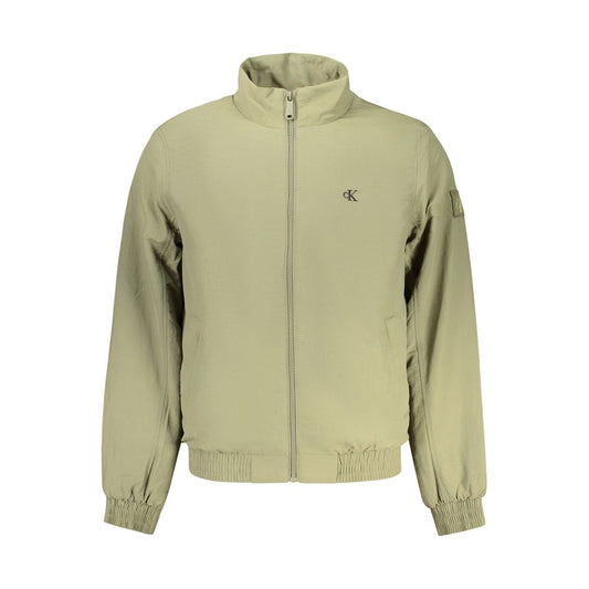 Overcoat by Calvin Klein for men in plastic polyamide green & signature features an satoral silhouette, showcasing a sophisticated and satoral pockets for a premium, timeless look.