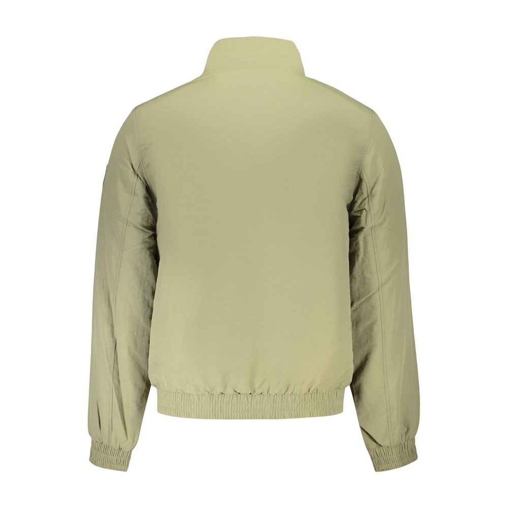 Overcoat by Calvin Klein for men in plastic polyamide green & signature presents a luxurious silhouette, showcasing a luxurious and sophisticated pockets for a premium, luxurious look.