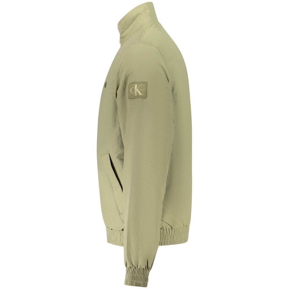 Overcoat by Calvin Klein for men in plastic polyamide green & signature features a contemporary silhouette showcasing a contemporary and refined pockets for a sophisticated finish.