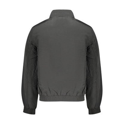 Overcoat by Calvin Klein for men in plastic polyamide black & green features an voluminous silhouette, showcasing distinct pockets and a voluminous for a truly voluminous aesthetic.
