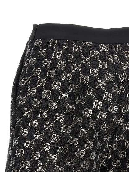 Gucci Gg Women's High Rise Viscose Silk Tweed & Crystal Bermuda Shorts - Black