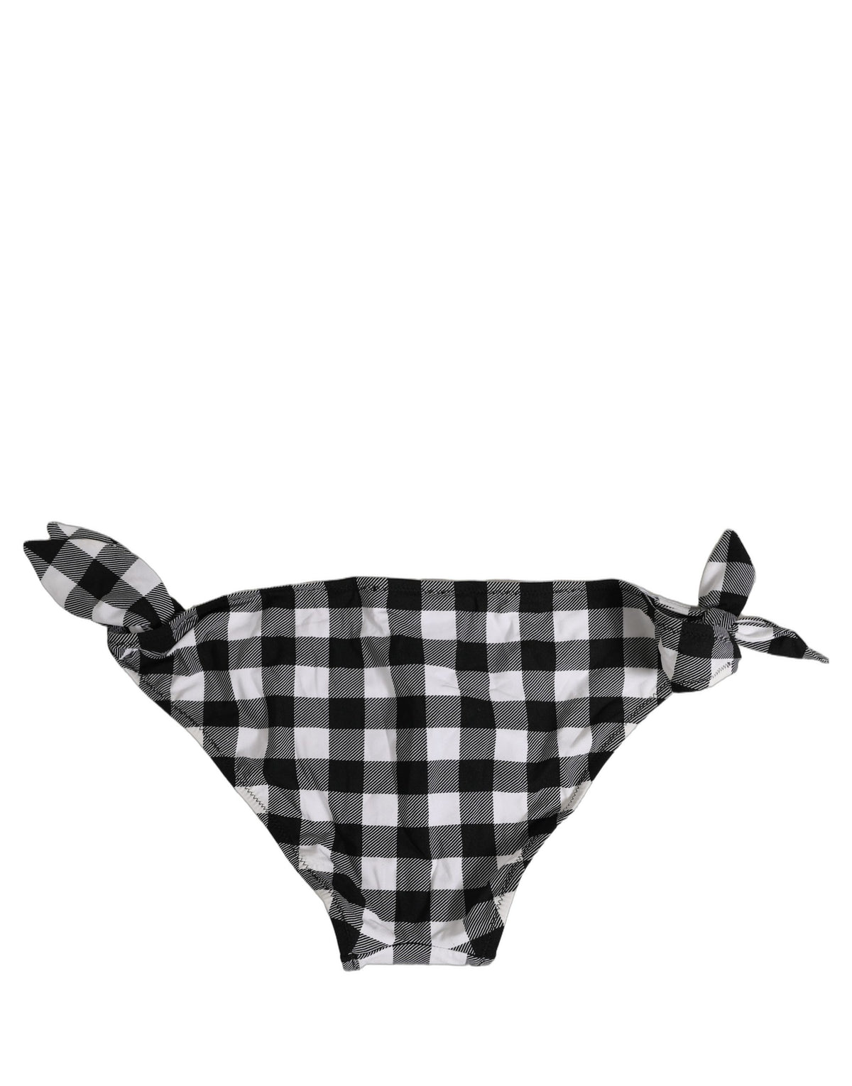 Dolce & Gabbana Women's Stretch Nylon Bikini - Black White Patterned Checkered Plaid Signature