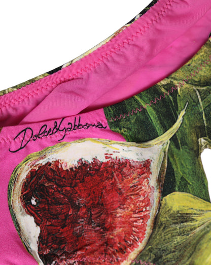 Dolce & Gabbana Fuchsia Pink Fig Print Beachwear Bikini Bottom