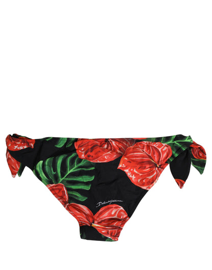 Dolce & Gabbana Women's Stretch Nylon Bikini - Black Floral Signature Print
