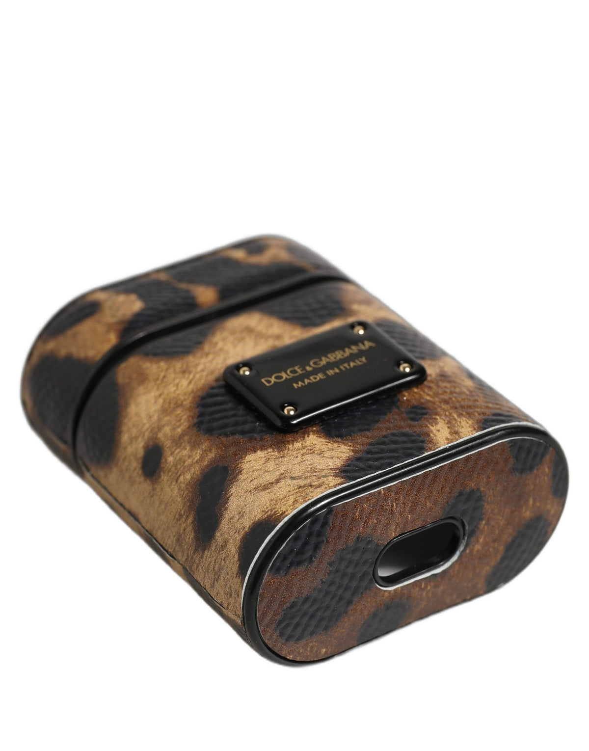 Dolce & Gabbana Polyurethane & Calf Leather Earbuds Carrying Case - Brown Signature