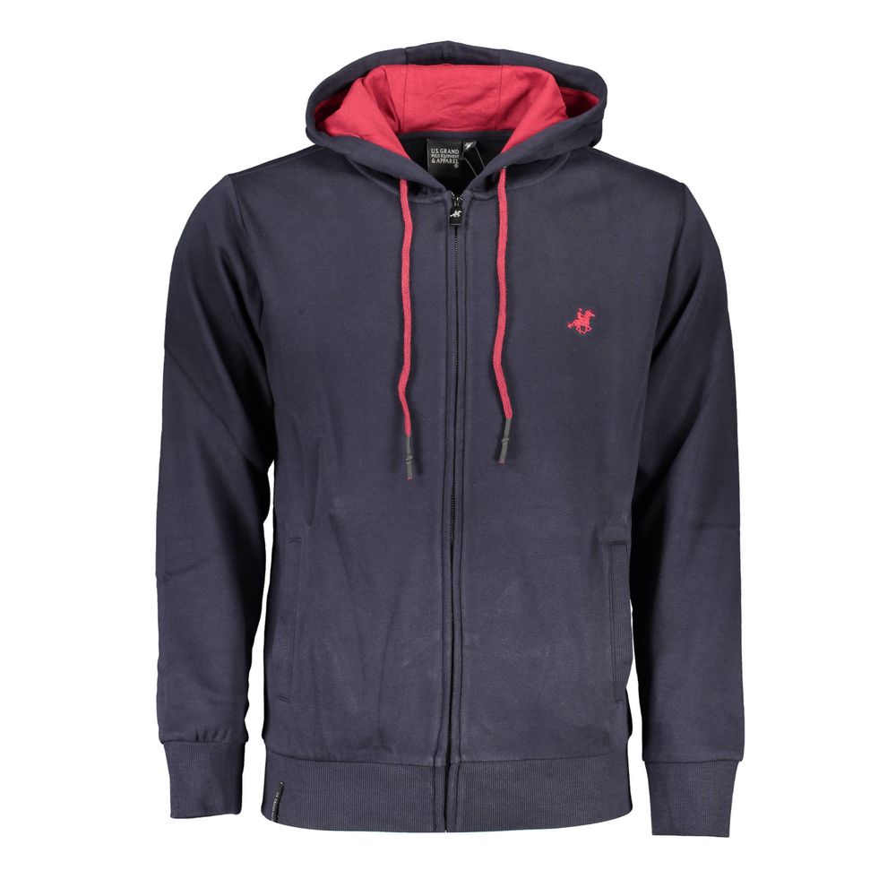 Hooded Sweatshirt Hoodie by U.S. Grand Polo for men in cotton polyester blue features a authentic silhouette, showcasing a sophisticated hooded neckline and authentic detail for a refined finish.