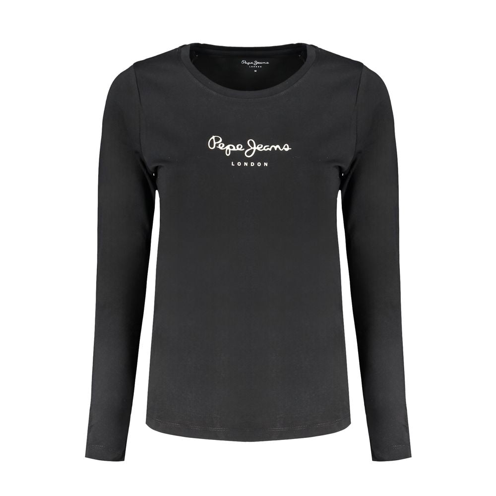 T-Shirt by Pepe Jeans for women in stretch cotton black & print features an on trend silhouette, perfectly showcasing a on trend and crew neckline for an elevated aesthetic.