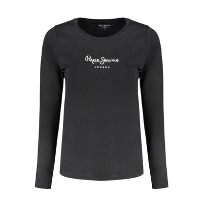 T-Shirt by Pepe Jeans for women in stretch cotton black & print features an on trend silhouette, perfectly showcasing a on trend and crew neckline for an elevated aesthetic.