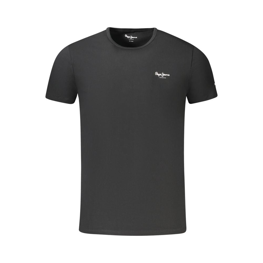 T-Shirt by Pepe Jeans for men in stretch cotton black & print features an on trend silhouette, perfectly showcasing a on trend short-sleeve and crew neckline for an elevated aesthetic.
