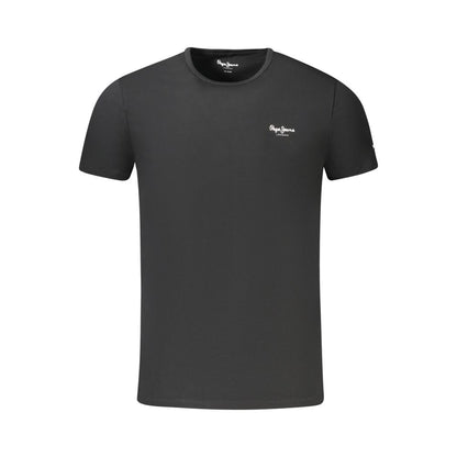 T-Shirt by Pepe Jeans for men in stretch cotton black & print features an on trend silhouette, perfectly showcasing a on trend short-sleeve and crew neckline for an elevated aesthetic.