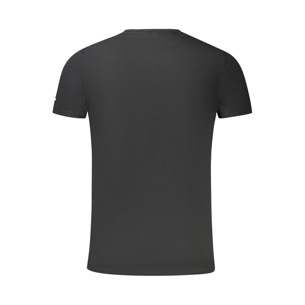 T-Shirt by Pepe Jeans for men in stretch cotton black & print showcases a fashionable silhouette, elegantly detailed with a fashionable and crew neckline for a sophisticated, high-fashion look.