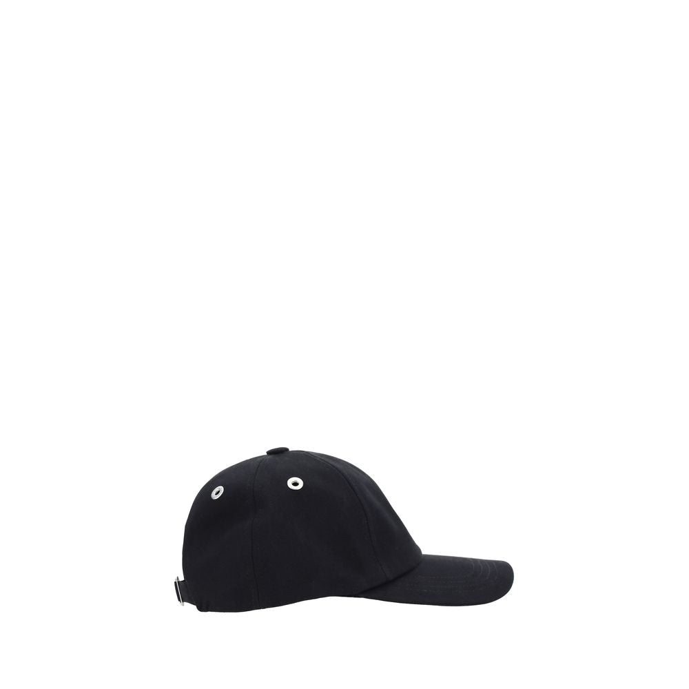Baseball Cap by Ami Paris for men in cotton black presents a statuesque silhouette, artfully capturing the essence of the statuesque Cotton Baseball Cap design for a sophisticated look.