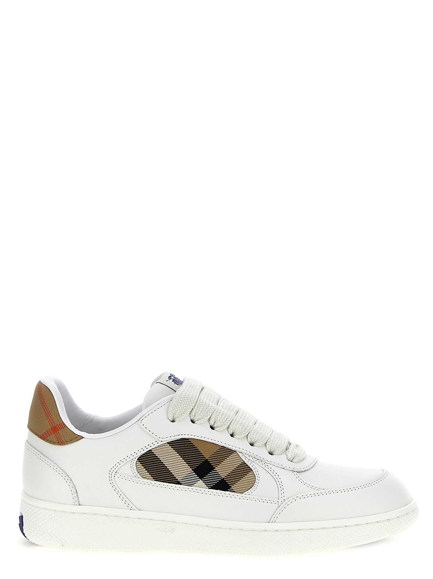 Sneakers by Burberry for women in polyamide polyurethane cotton twill beige & print presents a on trend silhouette from the Women's Low Top Polyamide Polyurethane Cotton Twill Sneakers collection, showcasing a on trend low-top style for an elevated aesthetic.