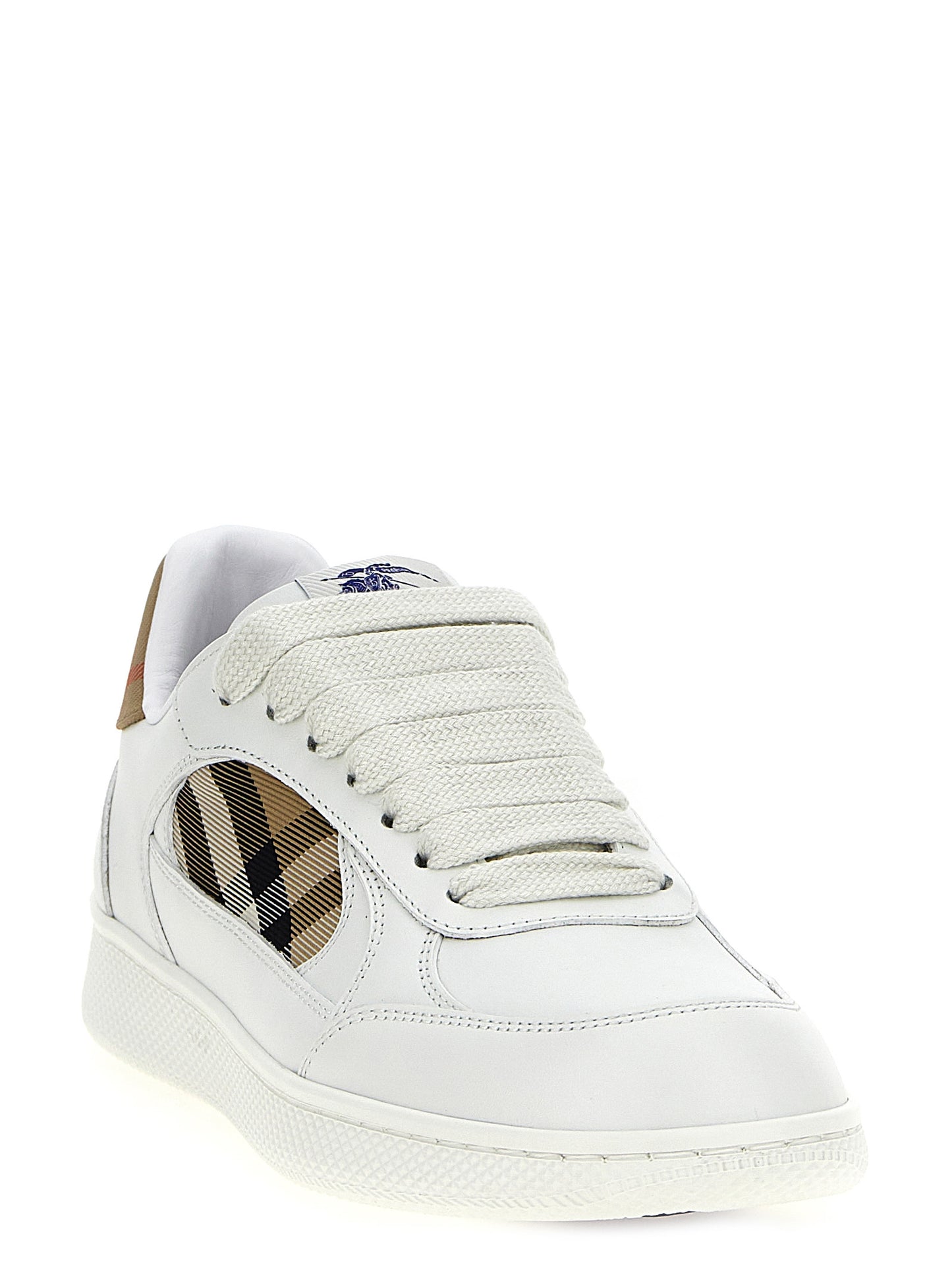 Sneakers by Burberry for women in polyamide polyurethane cotton twill beige & print features an timeless silhouette from the Women's Low Top Polyamide Polyurethane Cotton Twill Sneakers collection, showcasing a signature low-top style with an timeless finish.