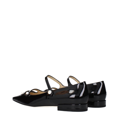 Ballet Flat Shoes by Jimmy Choo for women in patent leather black showcases a enchanting silhouette as part of the Women's Patent Leather Ballet Flat Shoes collection, defined by a enchanting and for a enchanting look.