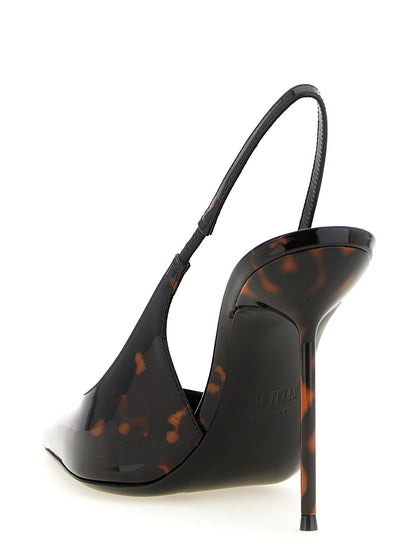 High-Heel Stiletto Slingback Pumps Heels by Paris Texas for women in calfskin leather black & multicolor features a effortlessly chic Lidia Women's Calfskin Leather High-Heel Stiletto Slingback Pumps Heels design with a sophisticated stiletto high-heel and elegant pointed toe style.