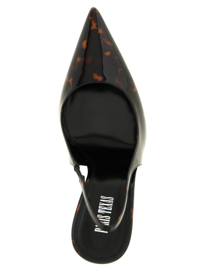 High-Heel Stiletto Slingback Pumps Heels by Paris Texas for women in calfskin leather black & multicolor features an effortlessly chic silhouette from the Lidia Women's Calfskin Leather High-Heel Stiletto Slingback Pumps Heels collection, showcasing a stiletto high-heel and effortlessly chic pointed toe style for a effortlessly chic look.