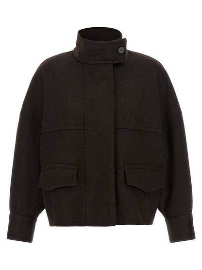 Alberto Biani Women's Wool Bomber Jacket - Brown