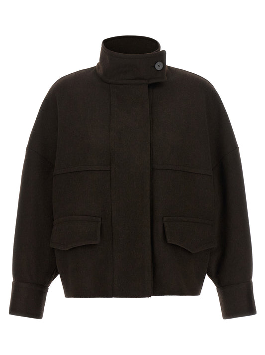 Alberto Biani Women's Wool Bomber Jacket - Brown