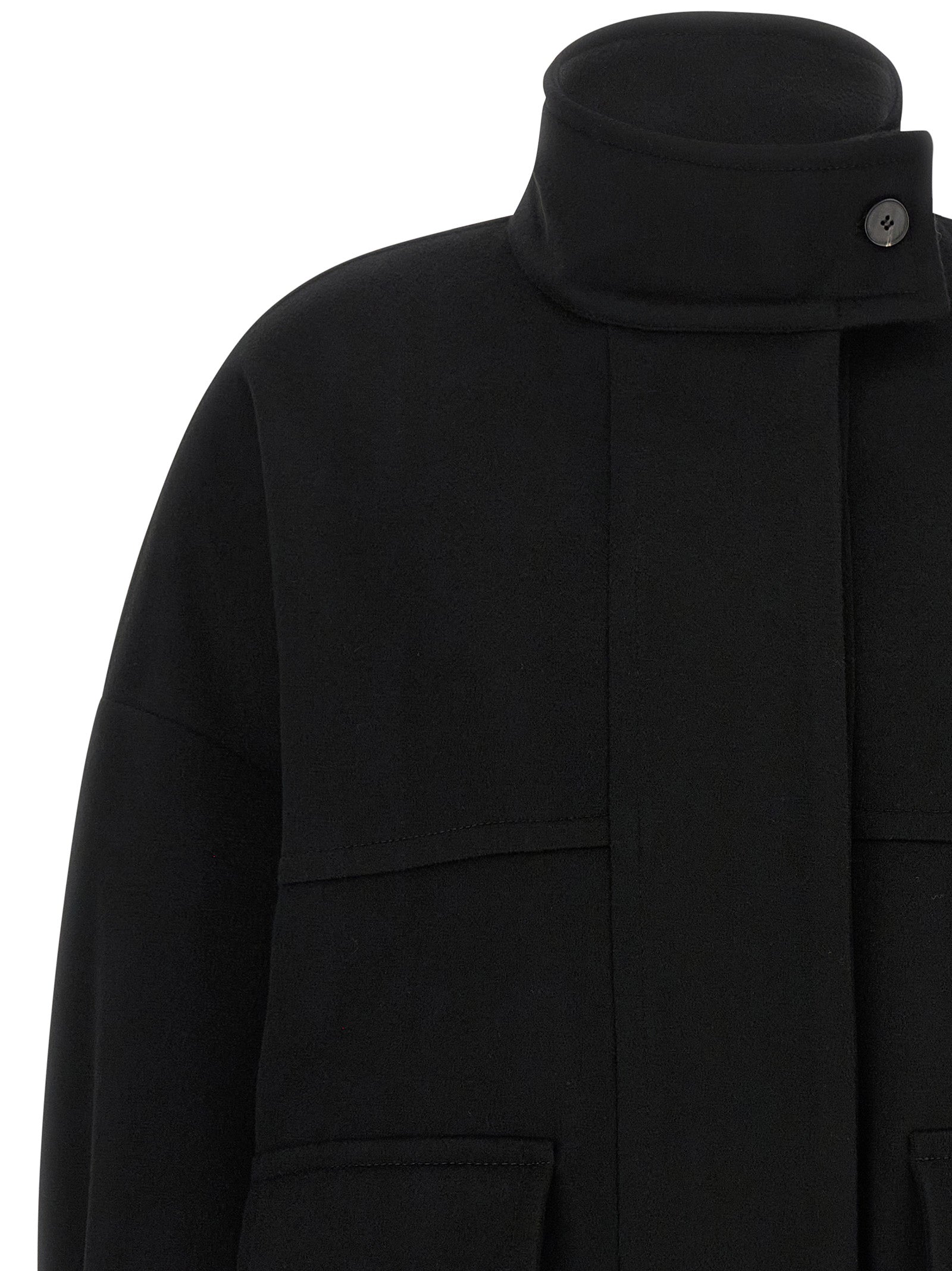 Bomber Jacket by Alberto Biani for women in wool black features an on trend silhouette, showcasing refined pockets and a sophisticated for a truly on trend finish.