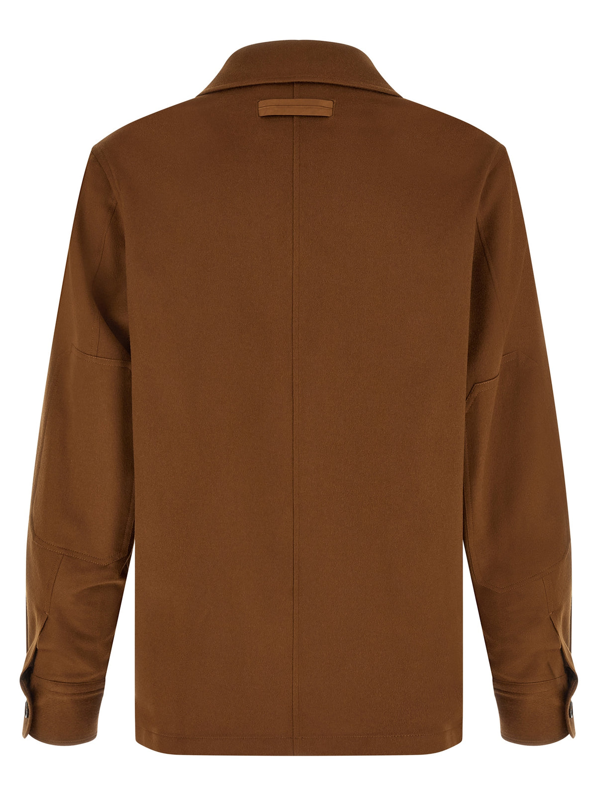 ZEGNA Men's Relaxed Fit Cashmere & Leather Overshirt - Brown