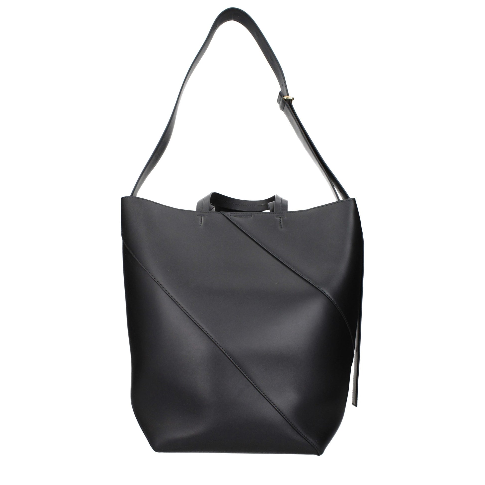 Crossbody Handbag by Jil Sander for women in leather black features a versatile chic silhouette, meticulously detailed with a secure , ample , and versatile crossbody-strap & adjustable-strap.
