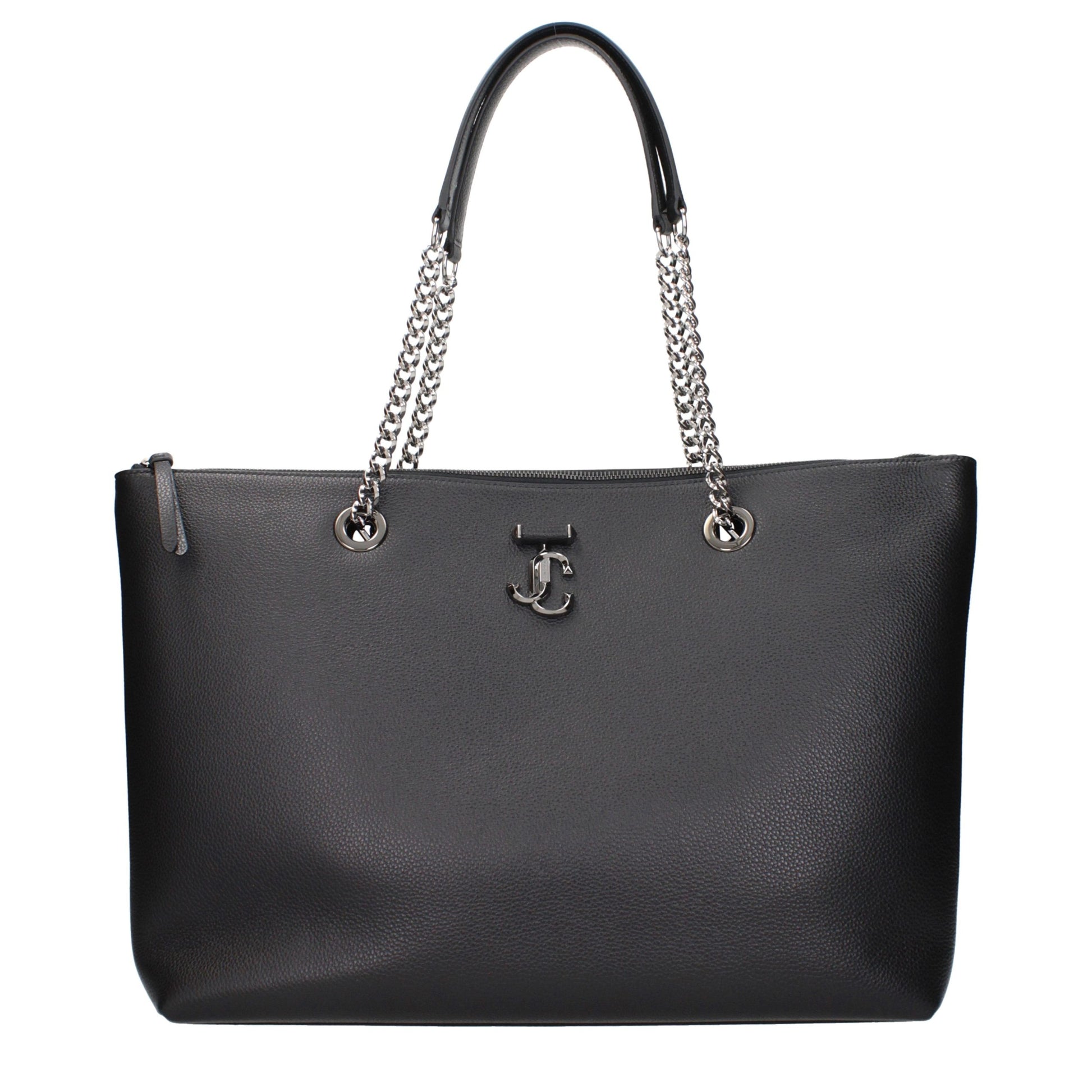Shoulder Bag by Jimmy Choo for women in leather black presents a versatile silhouette, showcasing a secure and versatile with versatile shoulder-strap for a sophisticated look.