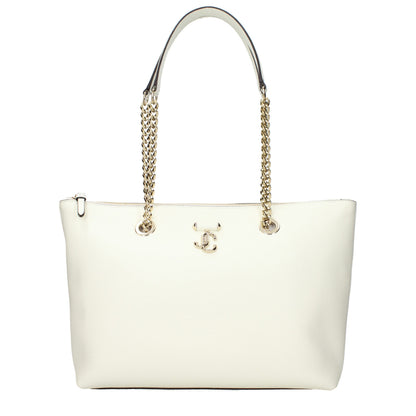 Shoulder Bag by Jimmy Choo for women in leather white showcases a enviable silhouette, artfully detailed with a secure , organized , and versatile shoulder-strap for a enviable look.