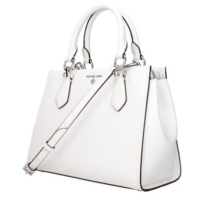 Handbag by Michael Kors for women in leather white features a refined silhouette, showcasing a secure , organized , and versatile adjustable-strap for a refined finish.