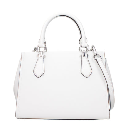 Handbag by Michael Kors for women in leather white features a signature silhouette, showcasing a secure and signature with versatile adjustable-strap for a sophisticated look.